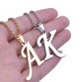 Big Alphabet Charm Necklace 26 Letters Pendant Stainless Steel Necklaces For Women Men Chain Around Neck A-Z Jewelry Accessories. 