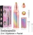 New style 2 in 1 Rechargeable Eyebrow Trimmer - Shaver for ladies | Portable Facial Hair Remover. 