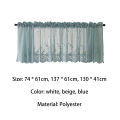 Balcony Curtain Lace Flower Embroideried Short Curtain. 
