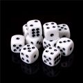 White Playing Dices Set 16mm Six Sided Corner Opaque Dice Rpg Standard Games Pips Cube Funny Toy. 