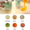 4 In 1 Handheld Electric Vegetable Cutter Set,Food Processor For Garlic Pepper Chili Onion Celery Ginger Meat. 