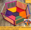 Baby Play Pen with 2 Inch Mattress 6 Panel Play Pen with 25 Balls Baby Safety First Play pen Sturdy Frame 6 Panels 24" (H) x 36" (L). 