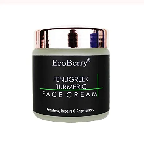 EcoBerry Fenugreek Turmeric Face Cream For Skin Brightening, Repairs, Regenerates, Moisturizer, Organic, Non Comedogenic, Paraben Free, Chemical Free, Cruelty Free, Preservative Free, Vegan(FROM INDIA)NUSS
