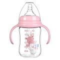180ML Baby Glass Bottle Wide-bore Quick Flush Baby Bottle Anti-colic Newborn Milk Bottle Training Baby Feeding Accessories Water. 