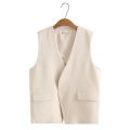 Plus Size XL-4XL Black Beige Women's Sleeveless Vests Ladies's Elegant Spring Autumn New Officewear Blazers. 
