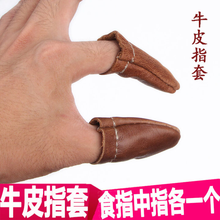 DIY Hand Sewing Finger Stall Thimble Genuine Leather Finger Stall ...