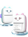 Small Portable Wireless Thermal Photo Printer Pocket Student Mini Bluetooth printer portable Label Printer cat printer WITH 2 PAPER ROLLS. 