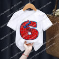Spiderman Children's T-Shirt Birthday Number 1-9 Tee Shirts Marvels Cartoons Kawaii Kid Casual Clothes Super Hero Girl Boy Tops. 