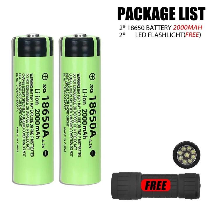 Newest%2018650%20High%20Quality%204.2V%202000mAh%20Battery%20Rechargeable%20Power%20High-capacity%20Lithium%20Battery%20with%20LED%20Flashlight%20-%20Image%207
