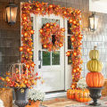 1.5/3M LED Pumpkin Maple Leaves Light String 10/20Leds Garland Autumn Battery Fairy Lamps Halloween Thanksgiving Decorations 1Pcs. 
