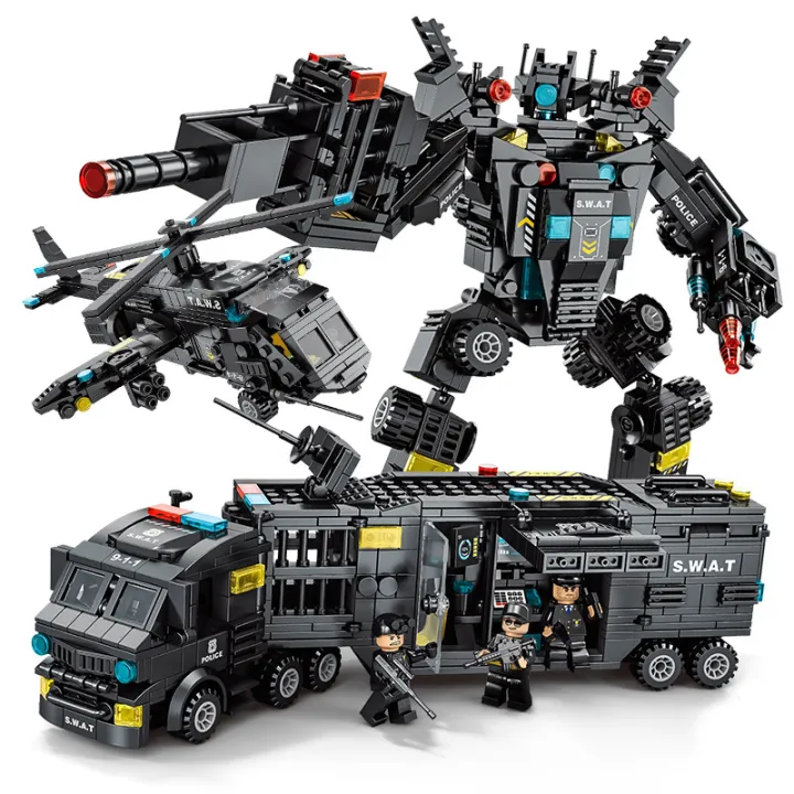 Lele%20Brothers%208577%20Hot-Selling%20Black%20Hawk%20SWAT%20%20Series%20Mecha%20Building%20Blocks%20Assembly%20Boys'%20Toy%20Gift%20Box%20Cross-Border%20-%20Image%205