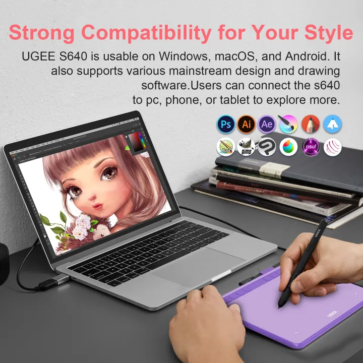 UGEE%20S640%20Graphics%20Tablet%206.3x4%20inches%20Digital%20Drawing%20Tablets%20with%20Battery-free%20Stylus%2010%20Shortcuts%20Support%20Android%20Windows%20Mac%20-%20Image%204