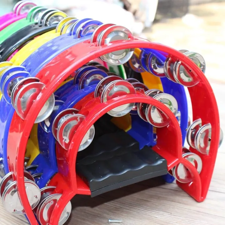 Flexzion Tambourine Metal Half Moon Musical Instruments Double Row ...