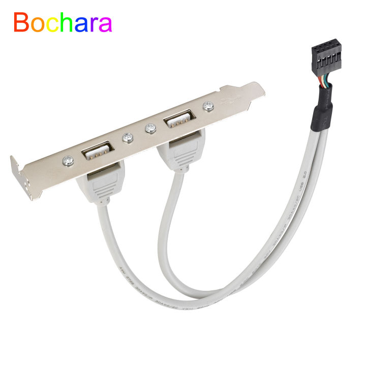 Bochara%20Motherboard%202.54%E2%82%AC?9pin%20Header%20To%202%20Ports%20Usb%202.0%20Female%20Cable%20Back%20Panel%20Bracket%20For%20Desk%20Computer%20-%20Image%204