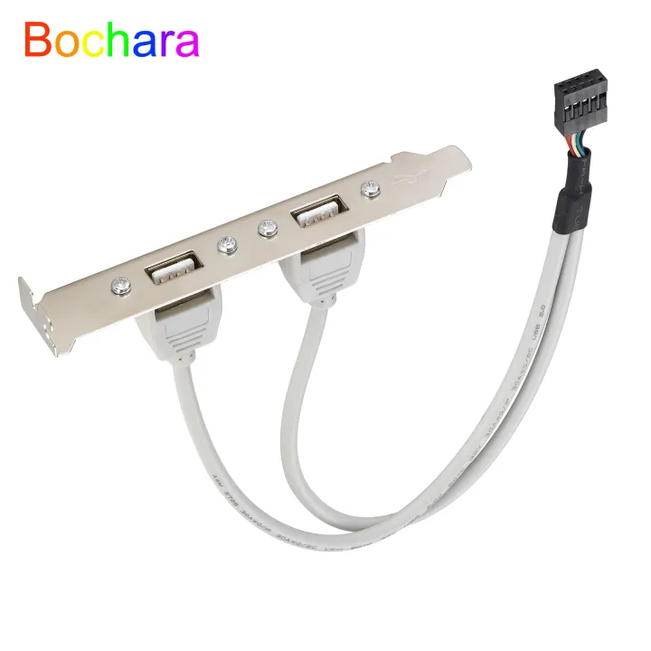 Bochara%20Motherboard%202.54%E2%82%AC?9pin%20Header%20To%202%20Ports%20Usb%202.0%20Female%20Cable%20Back%20Panel%20Bracket%20For%20Desk%20Computer%20-%20Image%204