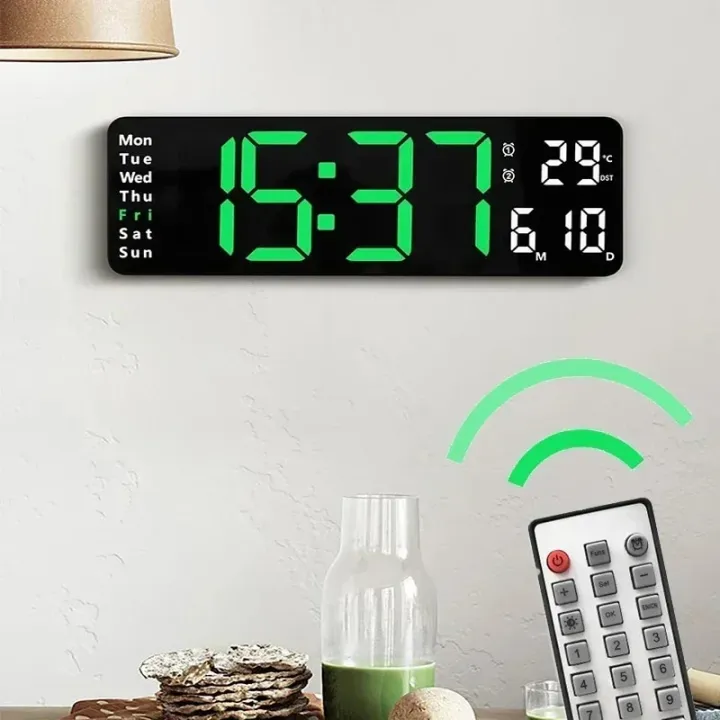 wall%20clock%20Digital%20Wall%20Clock%20Large%20Alarm%20Clock%20Remote%20Control%20Date%20Week%20Temperature%20Clock%20Dual%20Alarms%20LED%20Display%20Clock%20Living%20Room%20Dec%20-%20Image%202