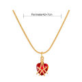 Bright Luster Adjustable Exquisite Women Necklace Geometry Heart Shape Shining Faux Gem Pendant Necklace Jewelry Accessories. 