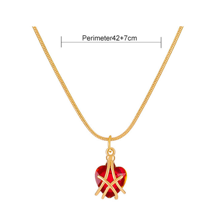 Bright%20Luster%20Adjustable%20Exquisite%20Women%20Necklace%20Geometry%20Heart%20Shape%20Shining%20Faux%20Gem%20Pendant%20Necklace%20Jewelry%20Accessories%20-%20Image%207