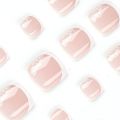 Toe Nails Set French Press on Foot Tips Nail Tips with Designs Summer Reusable Artificial False Stick-on Nails Art 24pcs. 