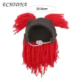 Light Pet Hat Adorable Winter Pet Hat with Funny Fake Hair Ponytail for Warmth Style Perfect for Dogs Cats in Asia. 