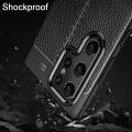 KEYSION Shockproof Case for Samsung S22 Ultra 5G S24+ Leather Texture Silicone Phone cover for Galaxy S23 Ulta S21 FE S20 FE. 
