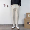 Spring Summer Non-Iron Draping Small Suit Pants Male White Collar Business 9 Suit Pants Men's Office Worker Slim Suit. 