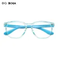 OQ BOGA 4 Colors Fashion Unisex Radiation Protection Anti Blue Light Plastic Oval Frame Computer Glasses Boys Girls Eye Protection Full Rim Eyewear. 