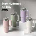 40oz (1200ml) Insulated Stainless Steel Tumbler with Handle – Leak-Proof, Triple-Wall Vacuum Travel Mug for Hot & Cold Drinks, Car Cup Holder Friendly, Sweat-Proof, BPA-Free. 