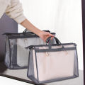 DishyKooker 9pcs Organizer Bags Transparent Hanging Dust Cover Bags Purse Storage Organizer With Zipper Handles (3 Sizes: S/M/L). 