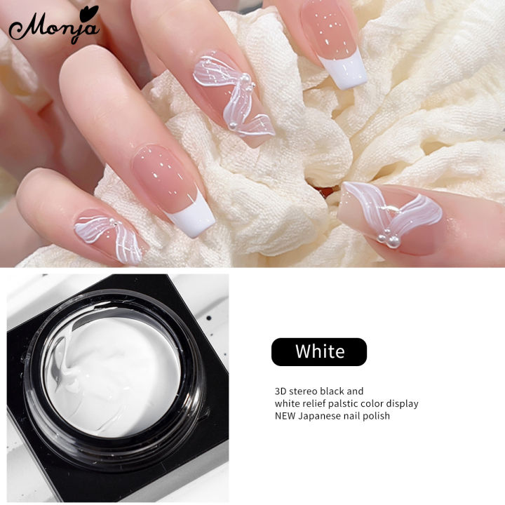 Monja%205Ml%203D%20Painted%20Embossed%20Gel%20No-Wash%20Black%20White%20Nail%20Art%20Plaster%20Nail%20Gypsum%20Drawing%20Gel%20Nail%20Uv%20Gel%20Diy%20Makeup%20Tool%20-%20Image%206