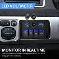 12-24V 4 Gang Toggle Blue LED Rocker Switch Panel Circuit Breaker Waterproof for Car Marine Boat. 