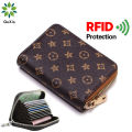 QuXis 2022 Women Card Holder High Quality Leather Business Card Case Small Wallet Prevent RFID Female Credit Card Holder Wallet Unisex. 