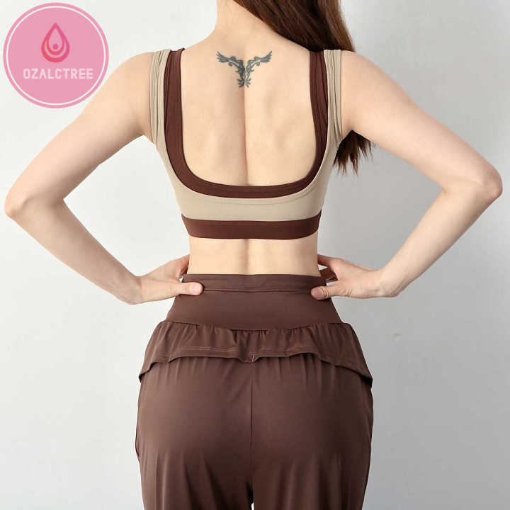 OzalCtree%20New%20Spring/Summer%20Yoga%20Vest%20with%20Chest%20Pads%20Spicy%20Girl%20Fake%20Two%20Contrast%20Color%20Fitness%20Underwear%20Running%20Sports%20Bra%20for%20Women%20-%20Image%203