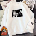 Couple men's and women's plaid sweater loose men's long-sleeved round neck youth all-match cotton sweater high-end maze casual. 