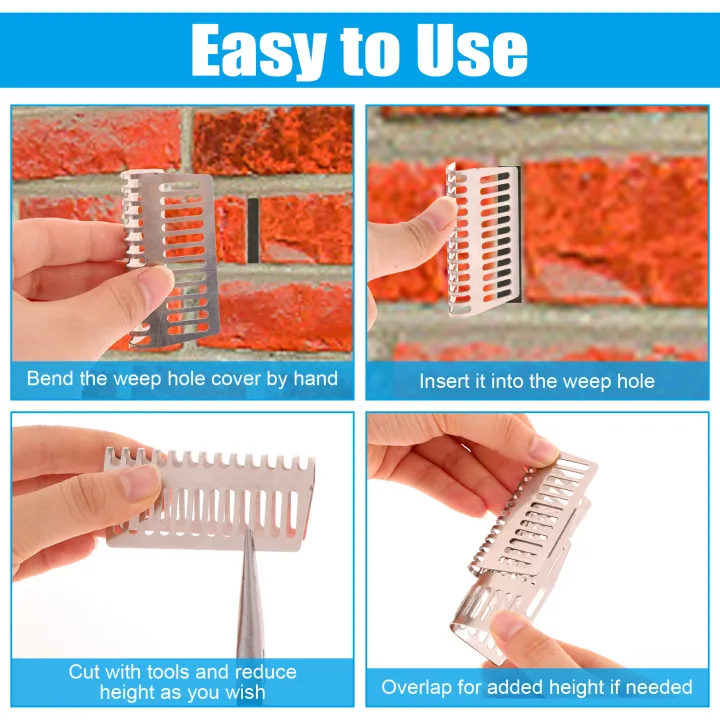 36Pcs%20Stainless%20Steel%20Brick%20Weep%20Hole%20Covers%202.75"%20Weep%20Shield%20Weep%20Hole%20Covers%20Brick%20Weep%20Hole%20Inserts%20Mortar%20Repair%20YULING%20-%20Image%205