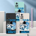 infinix Hot 12i 12 11 10 9 Play 11s 10s infinix hot11s NFC hot 10i infinix Note 8 10 Pro Smile Astronaut Square Phone Case Liquid Silicon Soft Casing nasa Cover. 