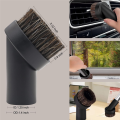 Vacuum Brush Attachment 1 1/4 Inch Round Soft Horse Hair Vacuum Brush Bristle with 2 1/2 Inch to 1 1/4 Inch Hose Adapter Replacement Accessories. 