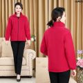 T- Raccoon Suit Mother Middle-Aged and Elderly Polar Fleece Jacket Women's Thin Top Spring and Autumn Leisure Velvet . Asparagus Myriocladus Wide College ‘. 