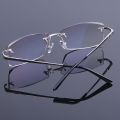 Oversized Myopia Glasses Men Gradient Gray Lens Rimless Frame Anti Blue Light Computer Eyeglasses For New Business Male Eyewear. 