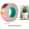 Copper Foil Tape 20Mx30 Mm Wide Adhesive Copper Foil Tape Barrier Tape Double Conductive Self-Adhesive Copper Foil Tape. 