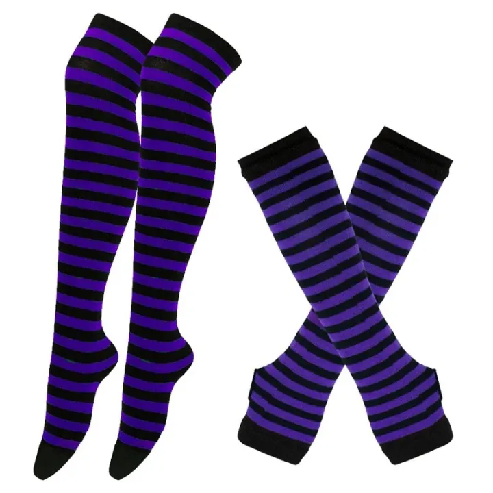 1%20Set%20Women%20Gothic%20Punk%20Over%20Knee%20Long%20Stripe%20Socks%20Arm%20Sleeve%20Gloves%20for%20Girl%20Thigh%20High%20Cotton%20Socks%20Sweet%20Cute%20Christmas%20Gift%20-%20Image%204