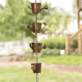 Steel Leaf Rain Chain, Garden Gift for Mom, Gutters, Rain Catcher C. 