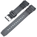 For Casio PU Watchband 18mm 20mm 22mm Men Black Sports Diving Watch Strap Silver Stainless Steel Buckle. 