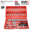 Box Socket Wrench Set - EuroKing - 46Pcs - 1/4" Drive - CRV - TUV Standard. 