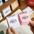 2023 Creative Digital Small Desk Calendar ins Style Mini Coil Office Desktop Ornaments Annual. 
