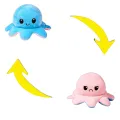 Double Sided Reversible Octopus Soft Doll Reversible Plush Mood Octopus. 