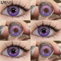 👍 UYAAI 1Pair Purple Colored Contact Lenses For Eyes Natural Yearly Makeup Fashion Purple Series Party New Style Gloss Eyes Violet. 