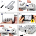 1 PCS Combination Padlock Stainless Steel Gym Locker Lock Code Long Adjustable Shackle Lock For School,Gym Silver. 
