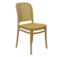 CLASSIC RATTAN STYLE PLASTIC DINING CHAIR. 