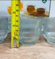 6pcs 120ml Small Clear Vertical Stripe Glass Cup. 
